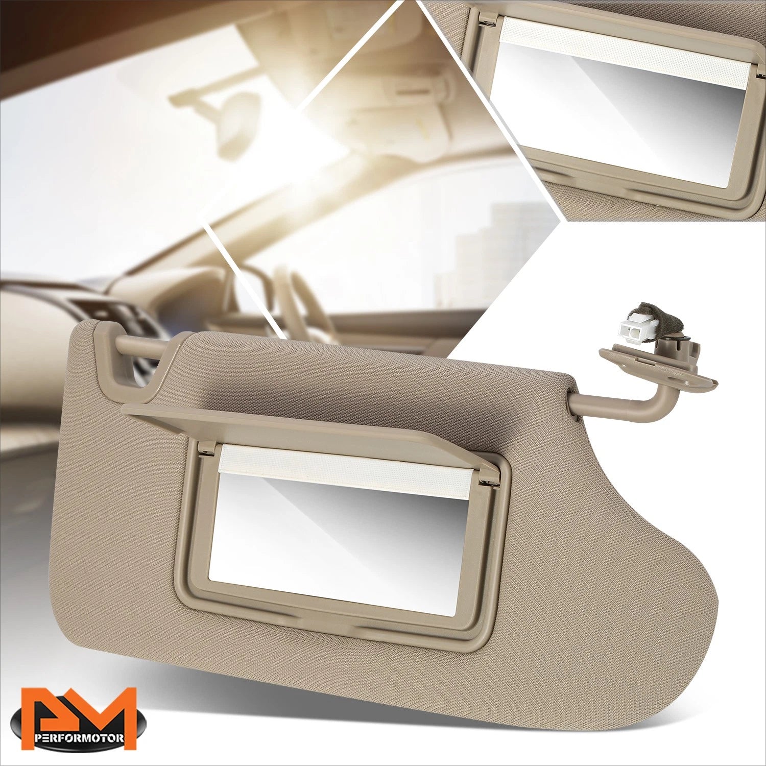Passenger Side Sun Visor for Nissan Altima (2013–2018) Beige/Tan