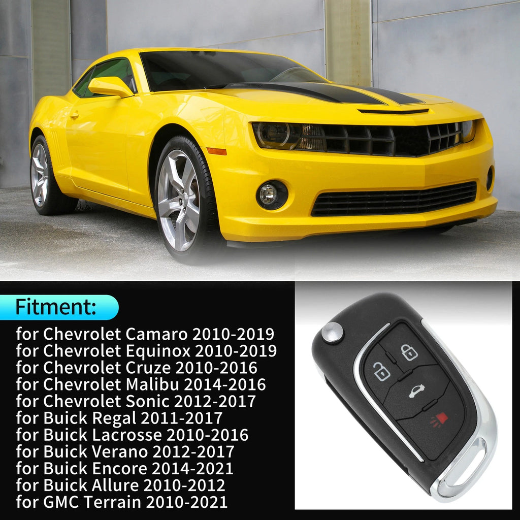 Set of 4 Key Fob Shell Cases for Chevrolet Camaro Equinox (2010–2019)