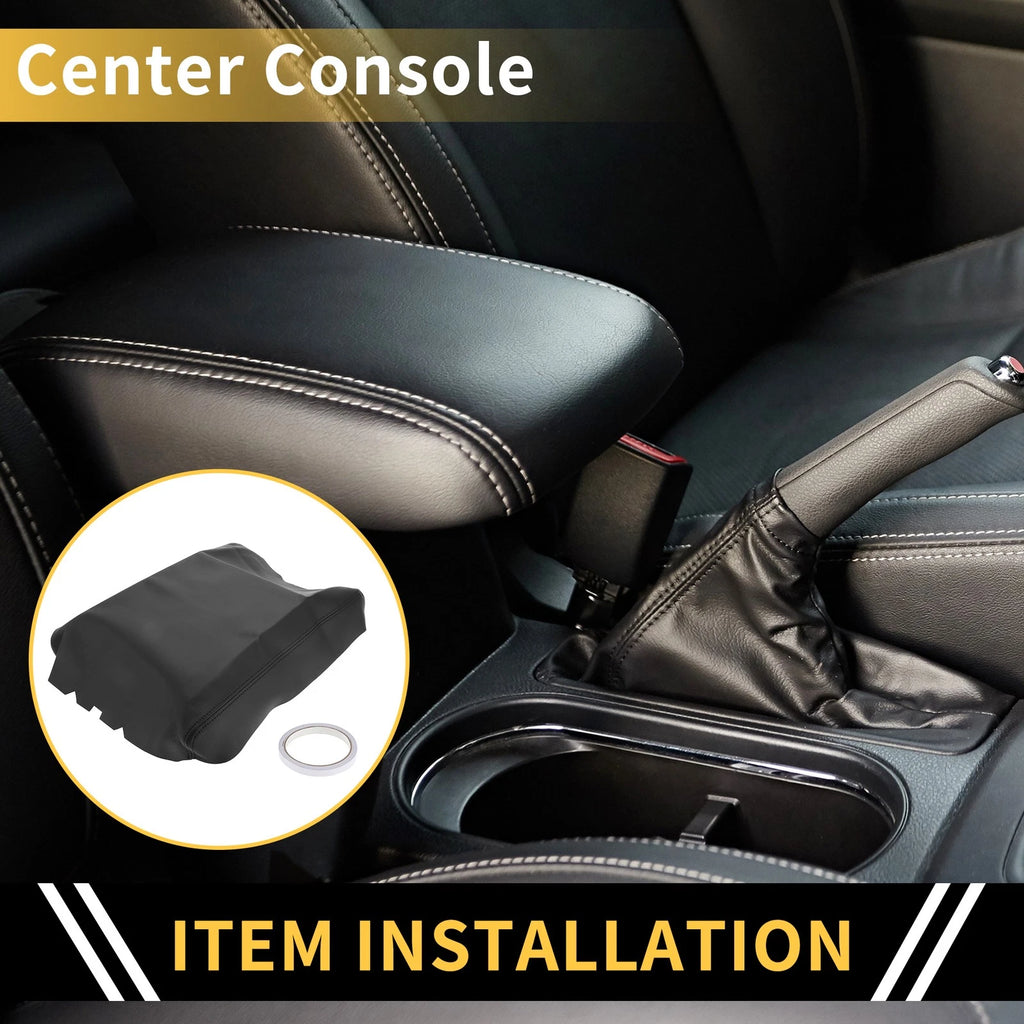Console Pad Cover for Nissan Titan (2004–2014) Microfiber Leather Black
