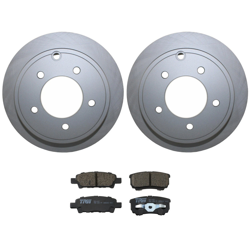 Rear Brake Kit 262mm Rotors TRW Ceramic Pads for Chrysler Dodge Jeep Mitsubishi