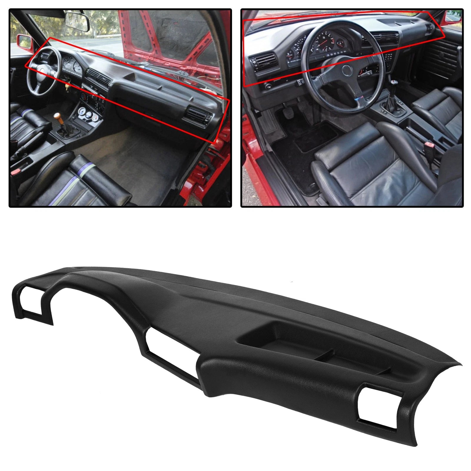 Molded Dash Cap Cover for BMW 3-Series E30 (1984–1991) Black