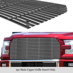 Upper Aluminum Chrome Wide Rivet Billet Grille Insert for Ford F-150 (2015-2017)