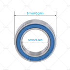 Set of 10 Bearings for RC 2728 4606 5114 1213 B020 MR85-2RS (5x8x2.5mm)