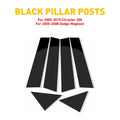 Set of 6 Black Gloss Pillar Posts for Chrysler Dodge Magnum (2005–2010)