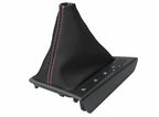 Leather Automatic Shift Boot Cover for Kia Optima (2011–2015) Black Pink Stitch