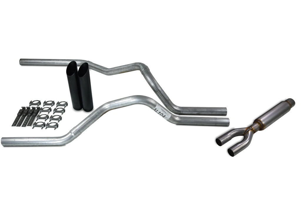 2.5" Dual Exhaust Kit for Ford F-150 (1998–2003) - Glasspack, Black Tip