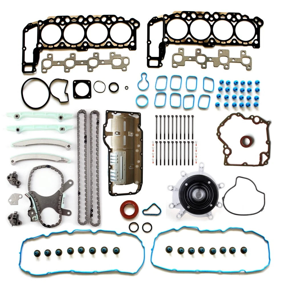 Set of 10 Timing Cover Gasket Head Bolts Oil Pan Gasket for 03 Dodge Ram 1500 4.7L V8