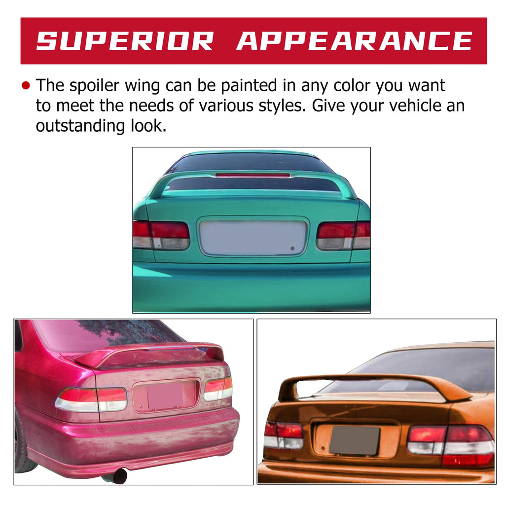 Rear Trunk Spoiler Wing with LED Brake Light for Honda Civic (1996–2010)