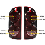 Set of 2 Tail Lights for Dodge Ram 1500 (2007–2008) & Ram 2500/3500 (2007–2009) Red Smoke