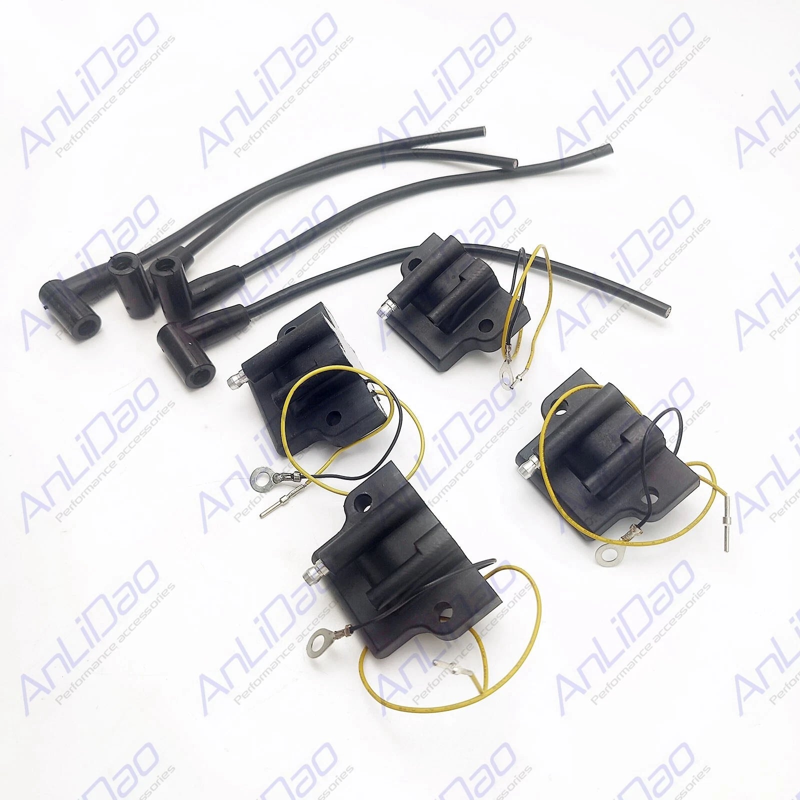 Set of 4 Ignition Coils for Johnson Evinrude Outboard (18-5176, 0582106, 0582366, 0581998)