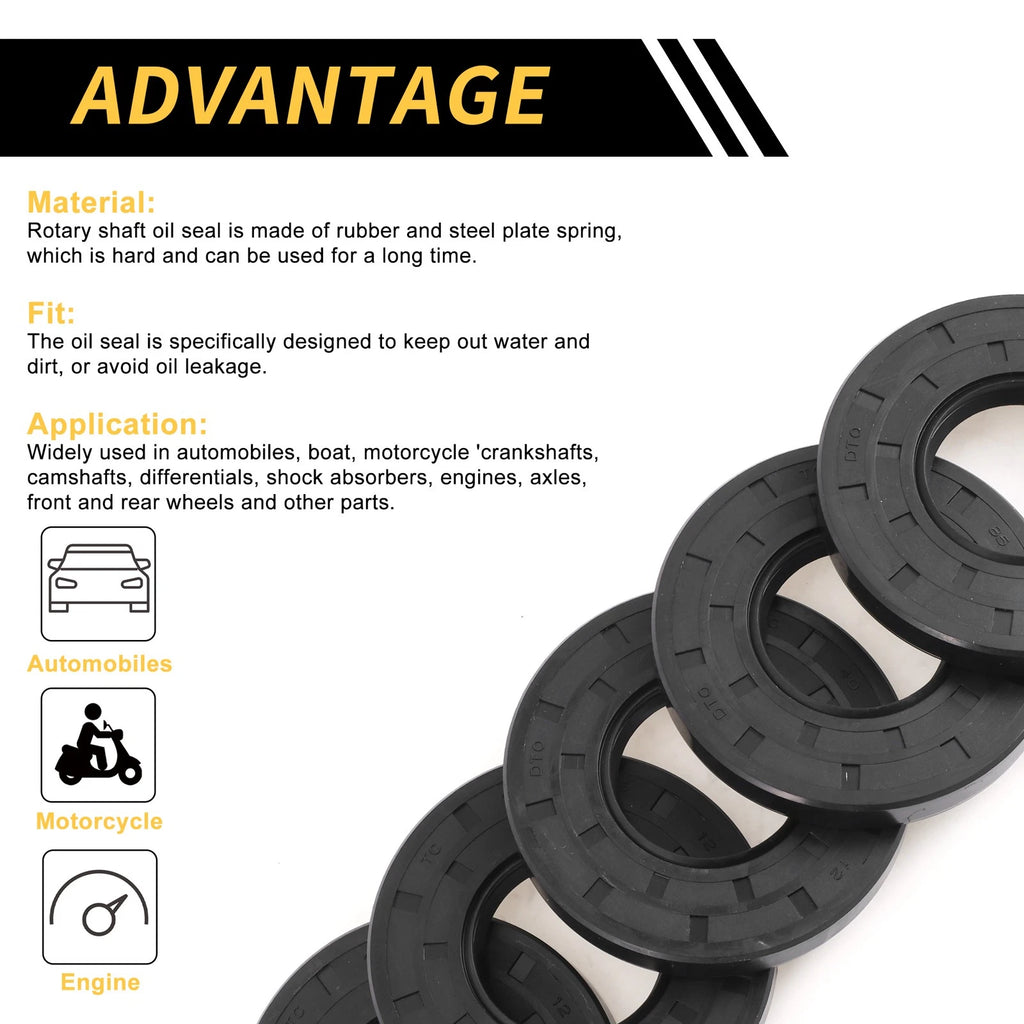 Set of 5 Oil Seal Rotary Shaft Seal NBR Rubber 40x85x12mm