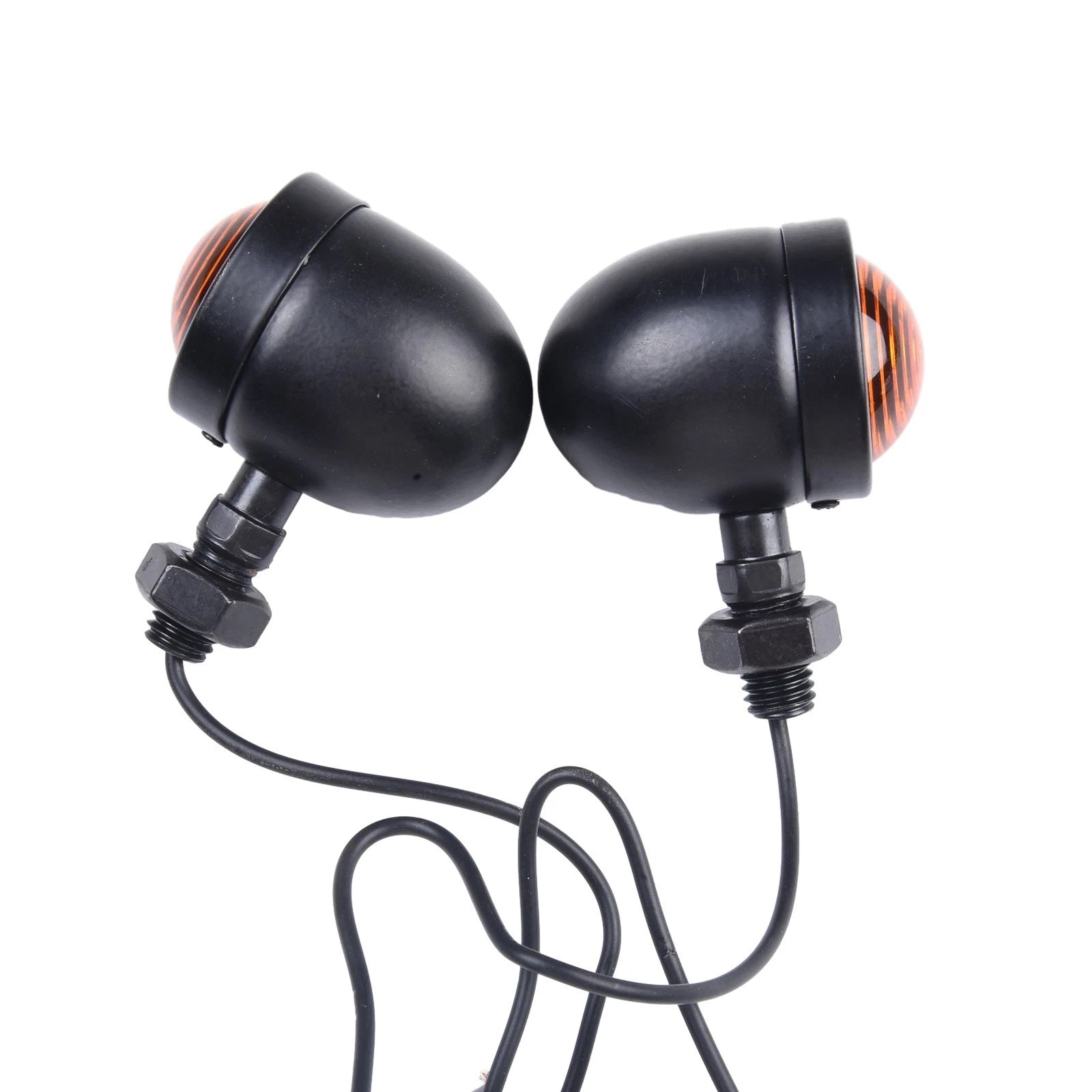 2X Black Turn Signal Lights for Motorcycle Cafe