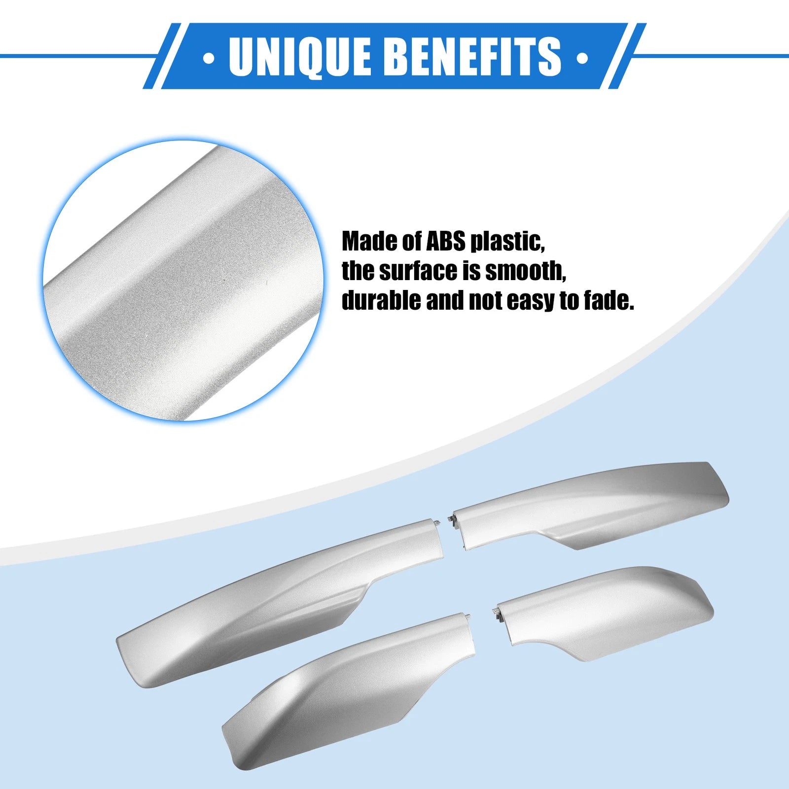 Set of 4 Roof Rack Side Rails End Covers for Toyota RAV4 (2006–2012) Silver