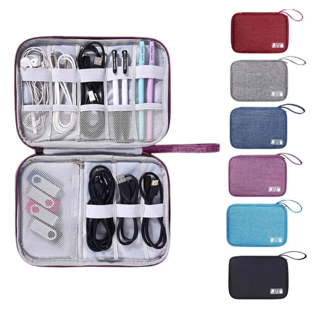 Travel Cable Bag Organizer for Electronics USB Case Cord Pouch (Universal)