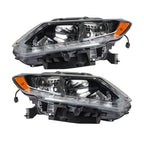 Headlight Assembly Set for Nissan Rogue (2014–2016) Clear Halogen