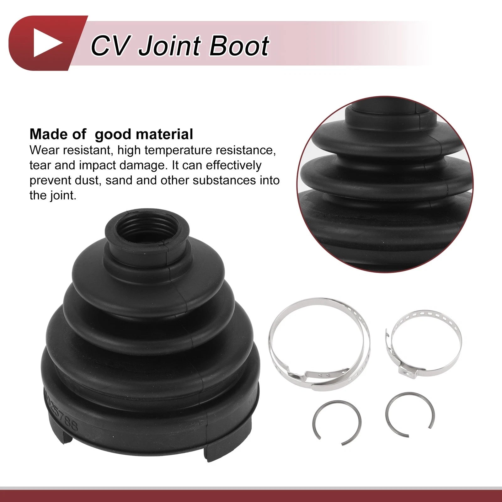 Inner CV Joint Boot Kit with Clamps for Nissan Murano (2009–2014) No.C974A1JA0A