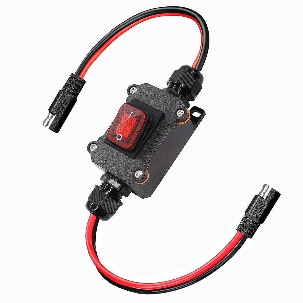 SAE Connector Inline Switch 12AWG for DC12V 25A (IP67 Waterproof)