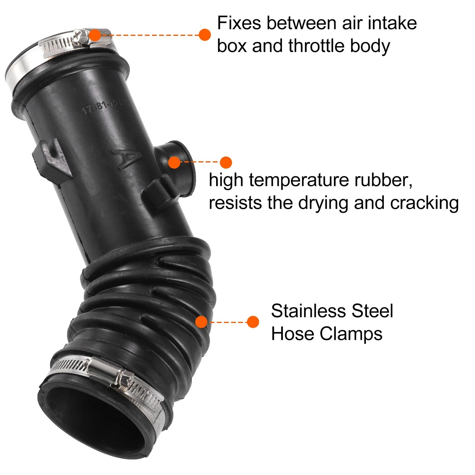 Air Intake Hose for Toyota Corolla (1993–1995) No. 1788115180 Black