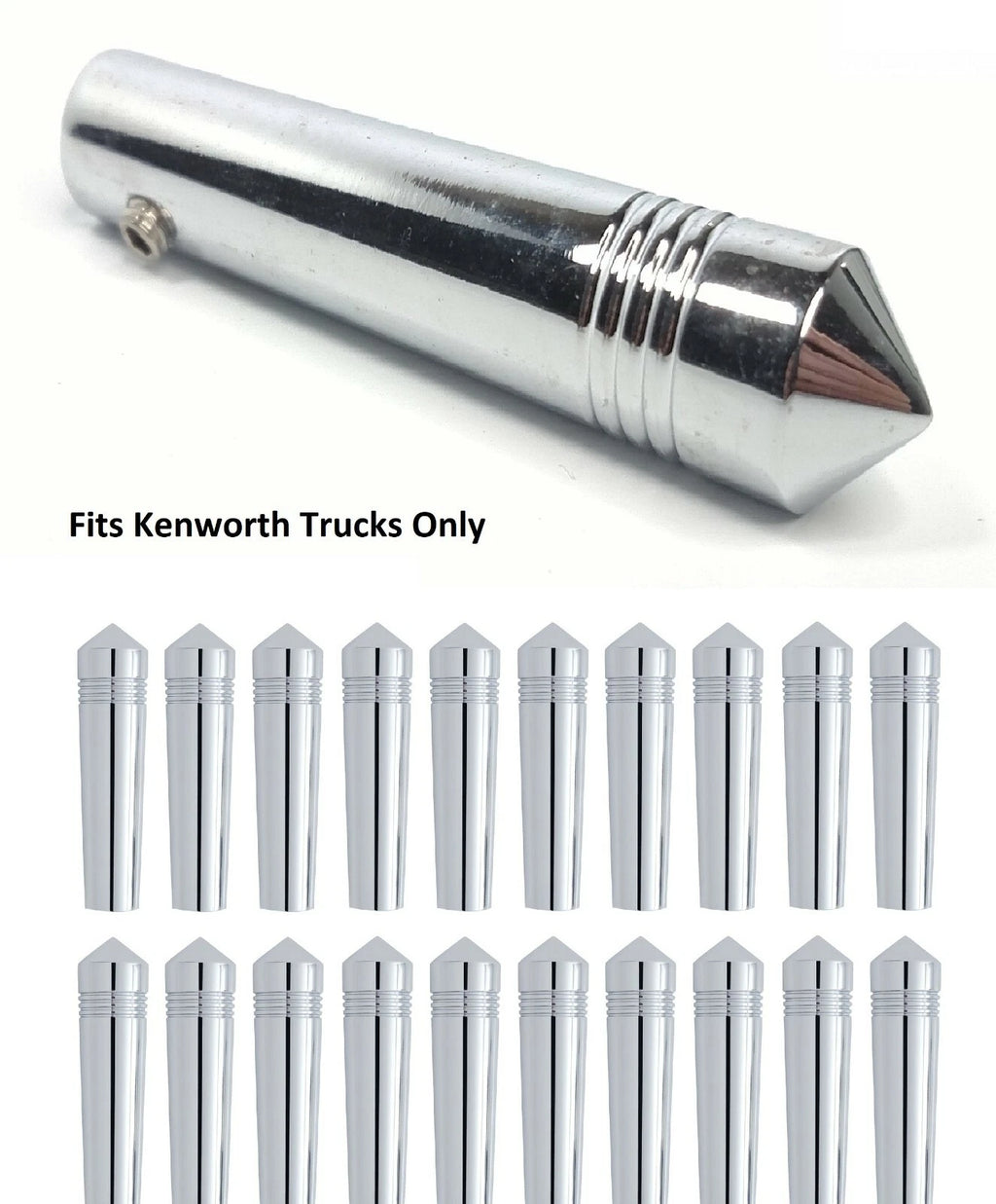 Pointed Toggle Switch Extension Chrome Metal 1-7/8 for Kenworth (2006–2026)