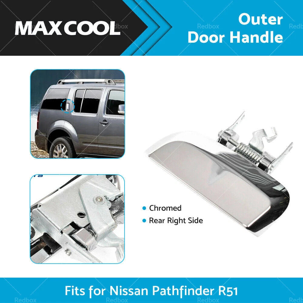 Chrome Rear Outer Door Handle LH RH for Nissan Pathfinder R51 (2005–2013)