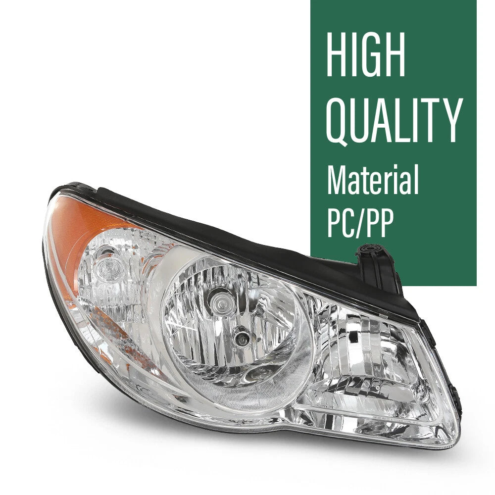 Clear Chrome Headlight Assembly for Hyundai Elantra (2007–2010)
