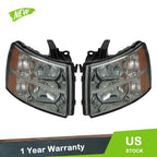 2X Smoked Headlight Assembly for Chevy Silverado (2007–2013)