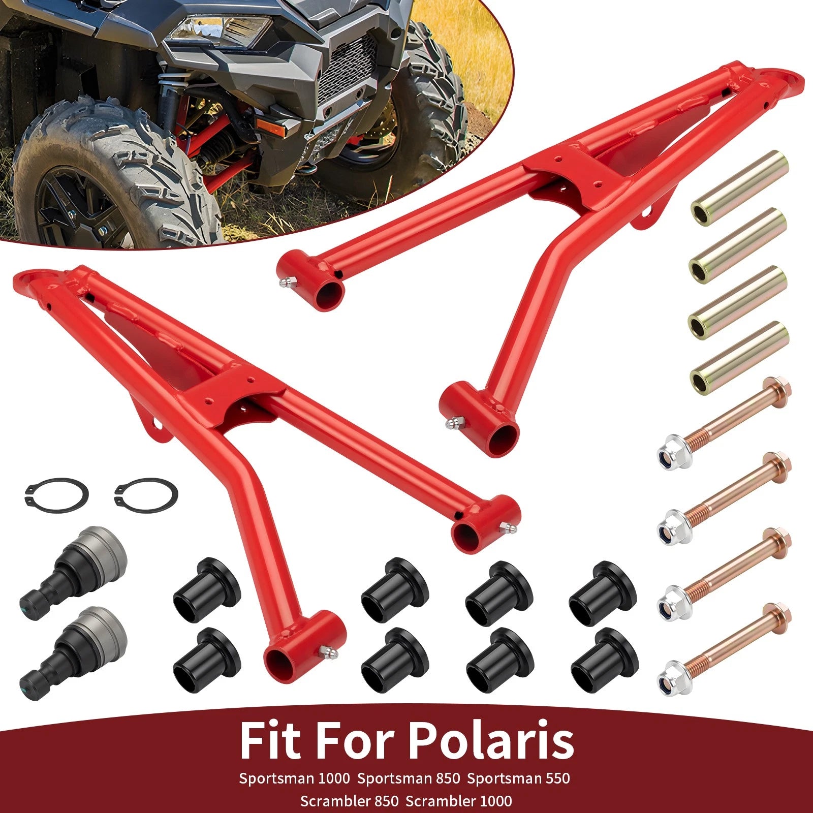 Front Upper A-Arm & Bushing Set for Polaris Sportsman XP 1000 (2015–2021)