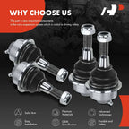 Set of 4 Front Lower & Upper Ball Joints for Chevy Silverado 2500 (1999â2004)