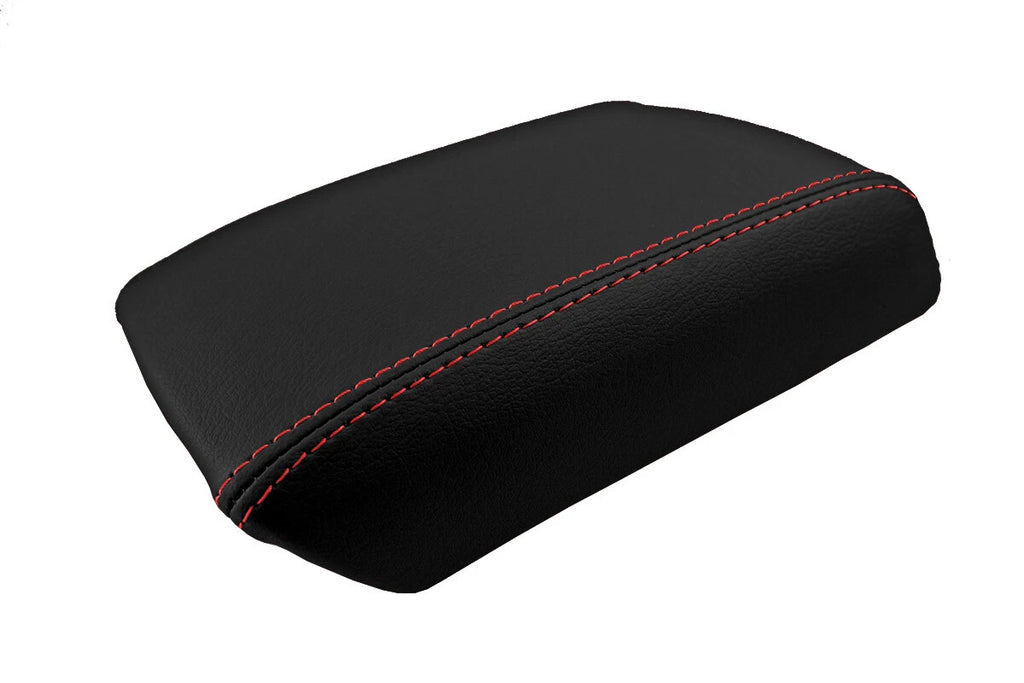 Console Lid Pull Over Cover Leather for Hyundai Tiburon (2003–2008) Red Stitch