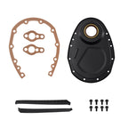 Black Steel Timing Chain Cover Set for Chevy Small Block (1958–1986)