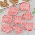 8 Piece Vehicle Car Theme Cookie Cutters Set - Food Safe Baking Tools