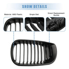 Front Upper Hood Bumper Grille Grill Pair for BMW 335i Signal Slat Matte Black
