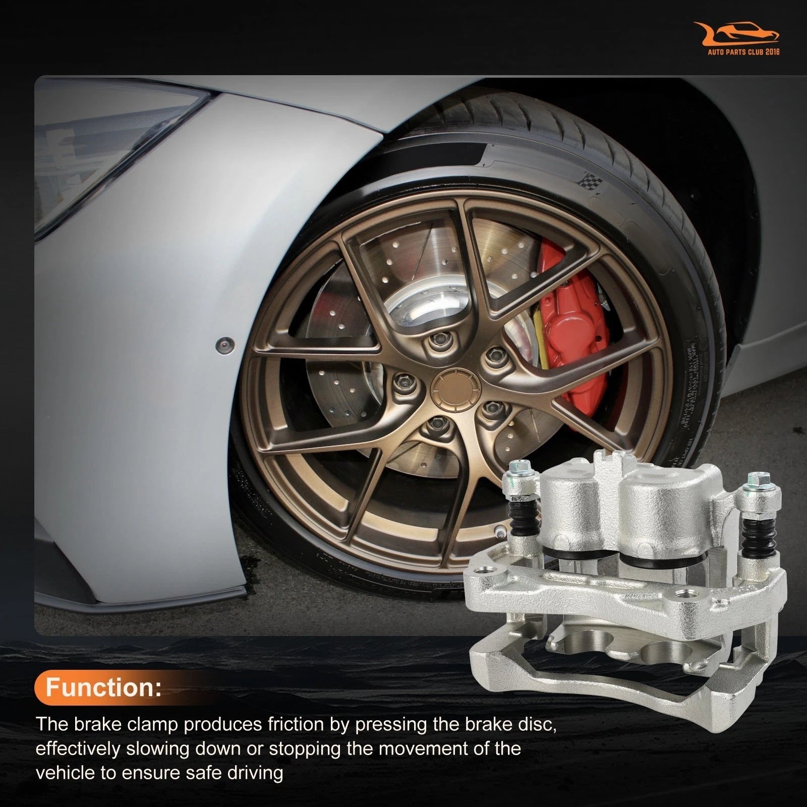 Front Left Brake Caliper w/Bracket for Infiniti QX60 (2014–2020) & Nissan Murano (2015–2022)