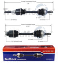 Set of 2 Front CV Axle Shafts for Ford Contour Mercury (1995–2000)