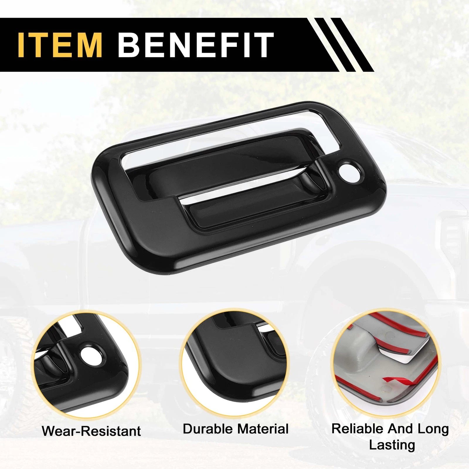 Set of 4 Exterior Door Handle Covers for Ford F-150 (2004–2014) Black