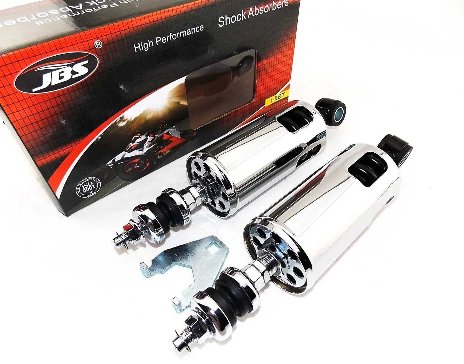 Chrome Rear Shock Absorbers for Harley Davidson FLS Softail Slim (12-17)