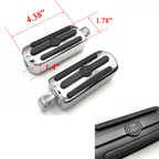 Black Gear Skull Footpegs for Harley Wide Glide Fat Boy Dyna (1984–2017)