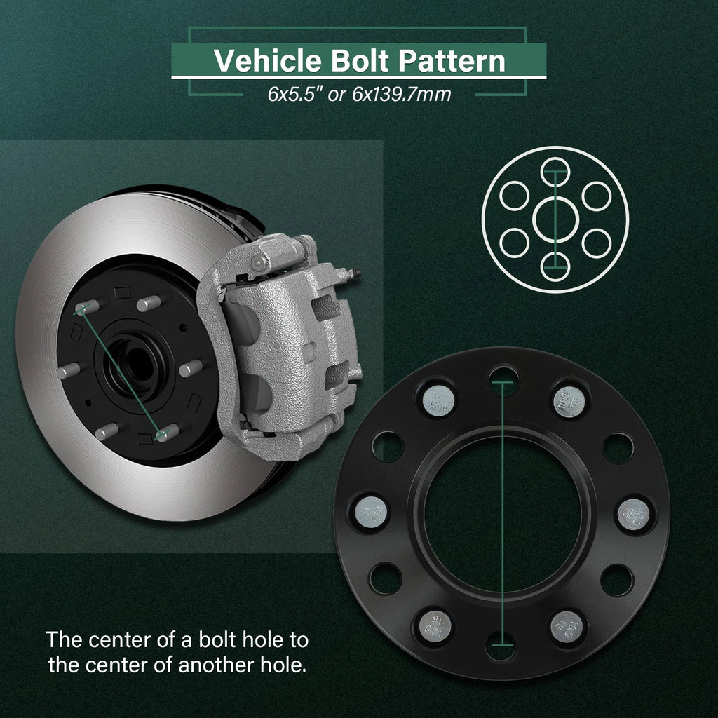 2X 1.5" Hub Centric Wheel Spacers 6x5.5 12x1.5 for Ford Ranger (2013–2025)