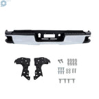 Rear Bumper Assembly for Silverado Sierra 2500 3500HD (2015–2019) Chrome Steel