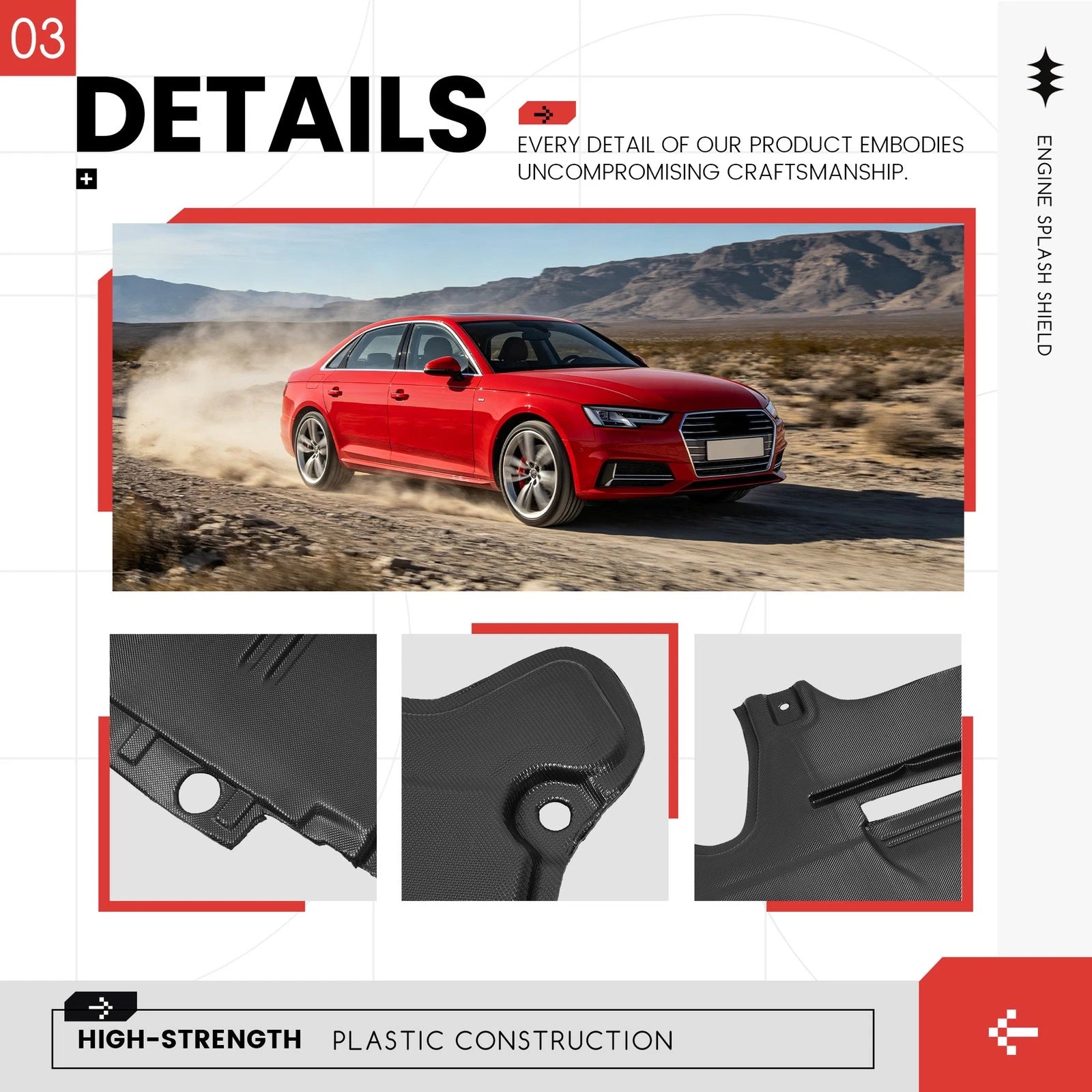 Rear Engine Splash Shield Under Cover for Audi A4 A5 Q5 (2008–2017)