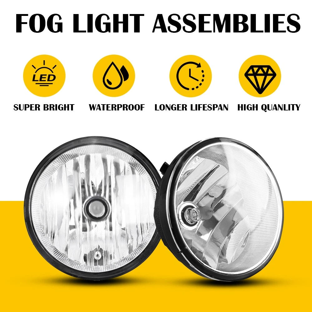Pair Bumper Fog Light Lamps with Bulbs for Tundra Tacoma (2005–2013)