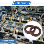Set of 2 Oil Seal Rotary Shaft Seal FKM Rubber 38x55x10mm for Various Models