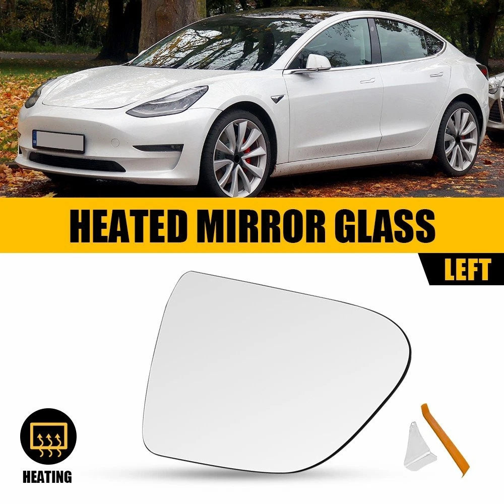 Heated Left Driver Side Mirror Glass for Tesla Model 3 (2017–2023)