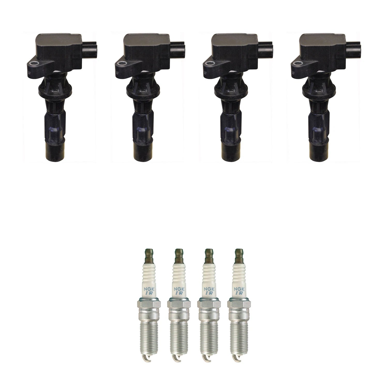Set of 4 Ignition Coils & NGK Iridium Spark Plugs for Fusion Milan (2006–2012)
