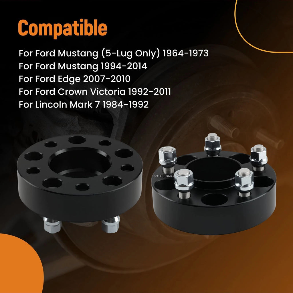 38mm Hub Centric Wheel Spacers for Ford Mustang Crown Victoria (1994–2004) 5x114.3mm 1/2x20