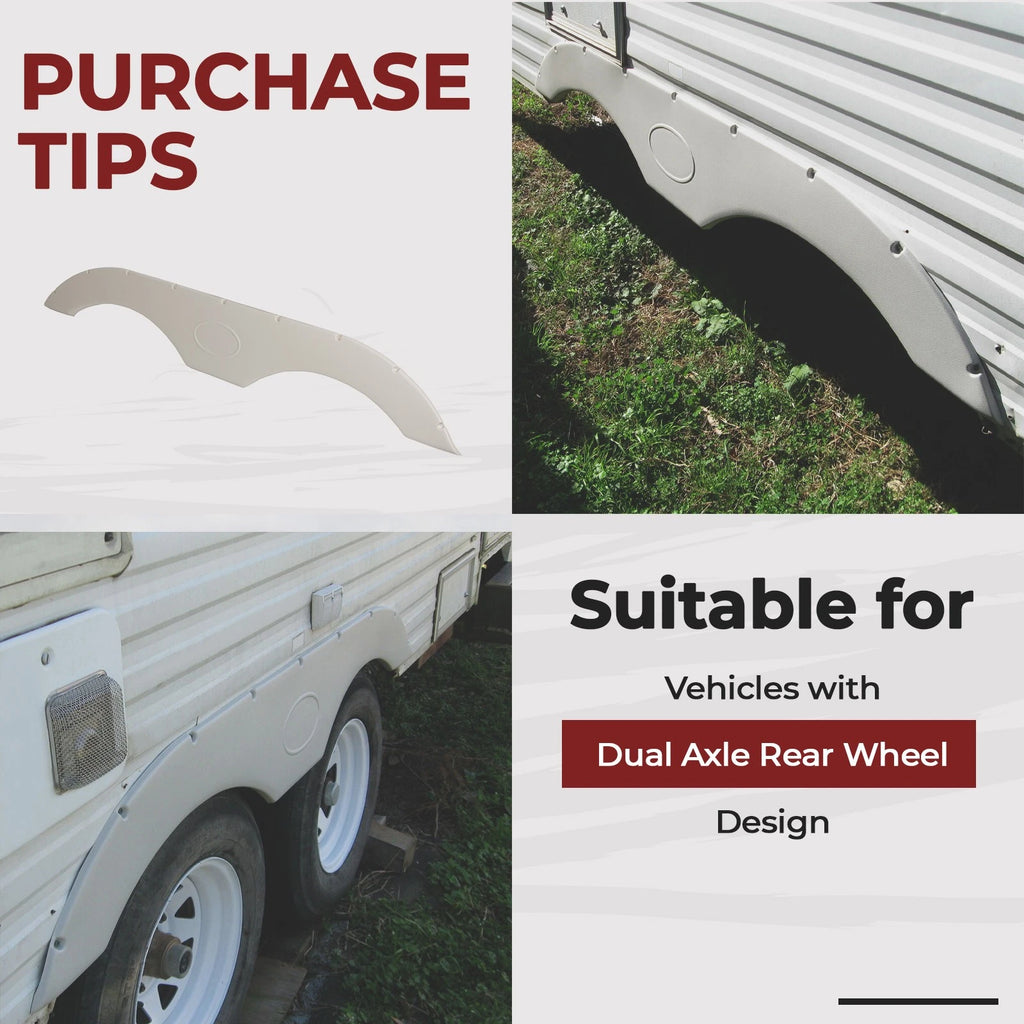 Pair of Tandem Trailer Fender Skirts for RVs Campers Trailers