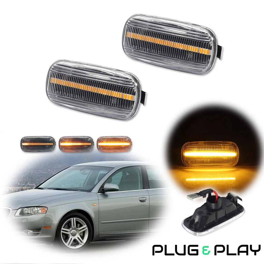 LED Dynamic Side Marker Lights Assembly for Audi A6 S6 A4 (C5 C6 B6 B7)