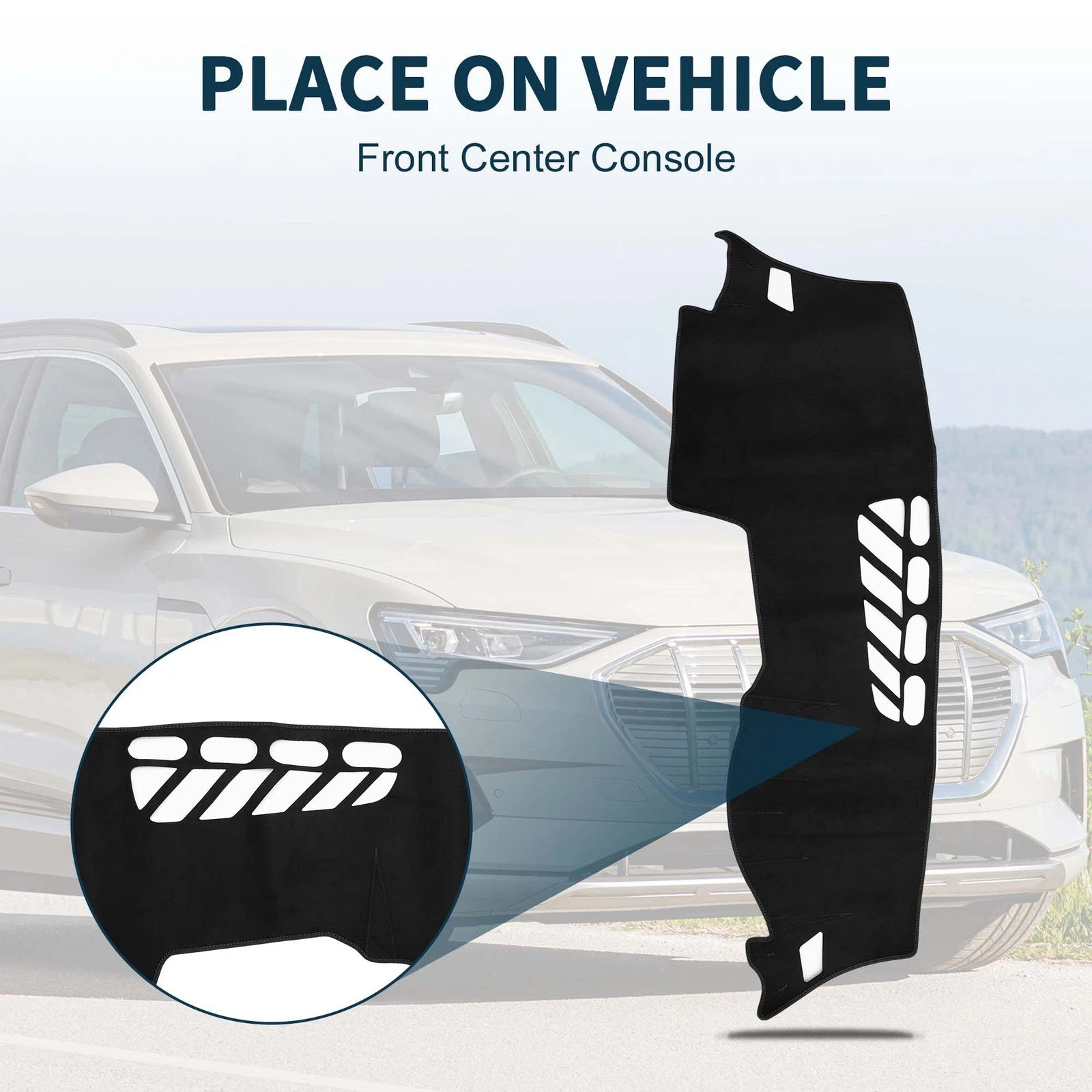 Dashboard Cover Mat for Audi Q2 (2016–2021) Sun Protector Pad Black