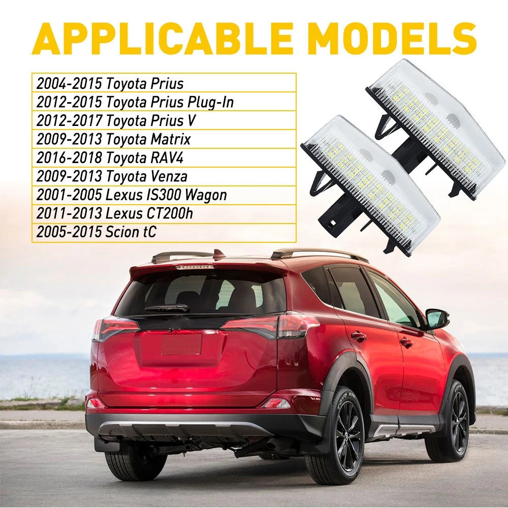 LED License Plate Light for Toyota Prius, Matrix, RAV4, Lexus, Scion (2000–2023)