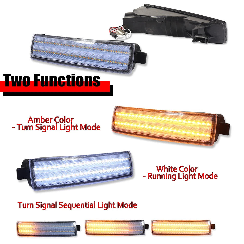 2X Clear Sequential Switchback LED Front Signal Lights for Honda Prelude (97–01)